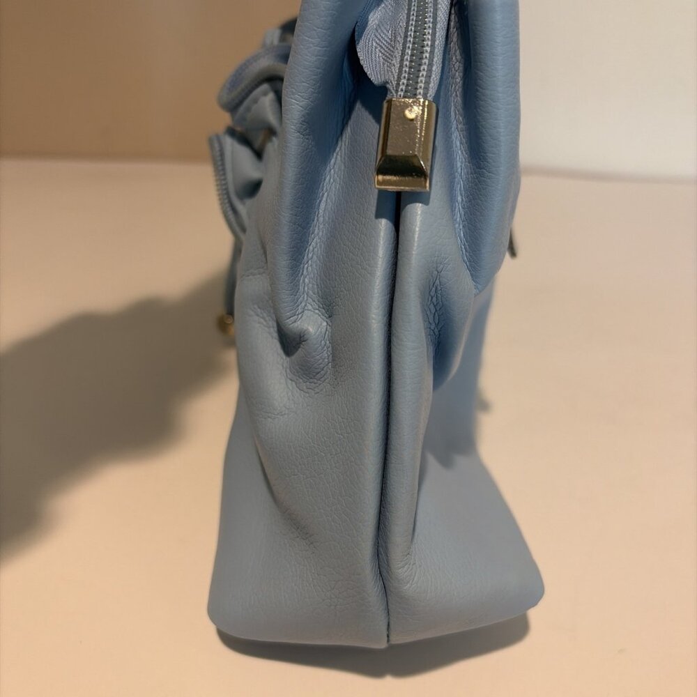 Vintage Y2K Mini Underarm Shoulder Bag Powder Blue Ruffled Lorelai Gilmore NWOT - Picture 4 of 11